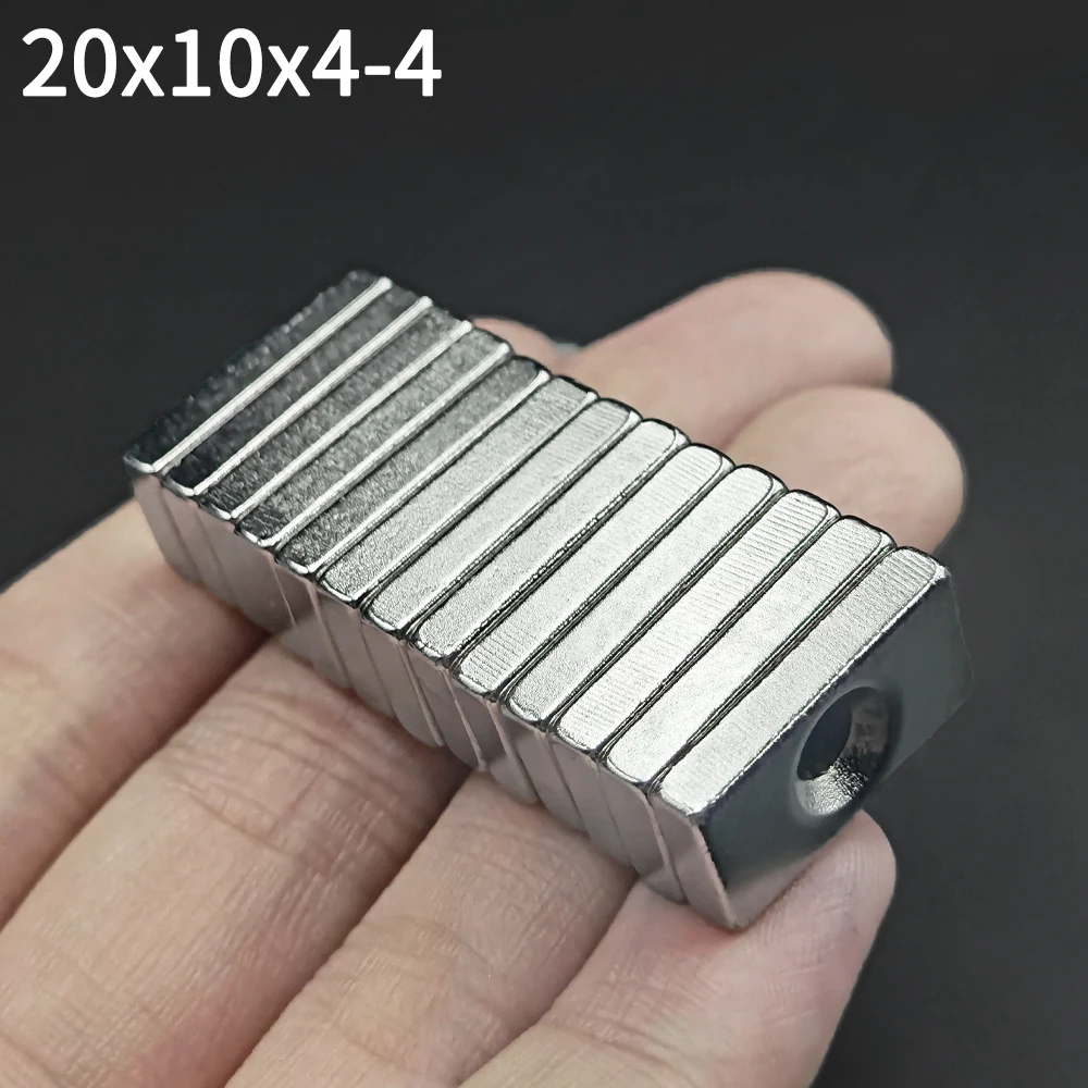 1/5/10/20/200Pcs N35 Rechthoekige Magneet F 20X10X4 Mm gat 4 Mm Super Sterke Neodymium Magneet 20*10*4 Mm Ndfeb Magneet 20X10X4