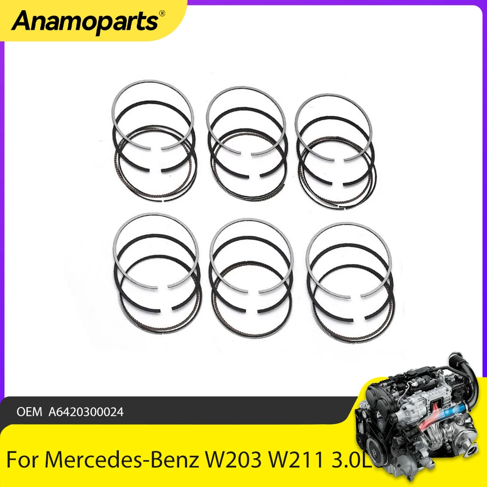 

Engine Parts Piston Rings Set 83mm Fit 3.0 L Diesel For Mercedes-Benz C-CLASS E-CLASS W203 W204 W211 S213 3.0L OM642 A6420300024