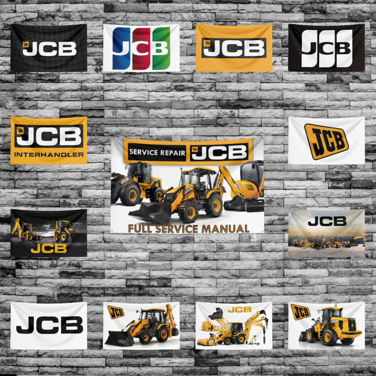

90x150CM TRACTORS-J-JCBS Agriculture Flag Polyester Printed Excavator Banner For Decor