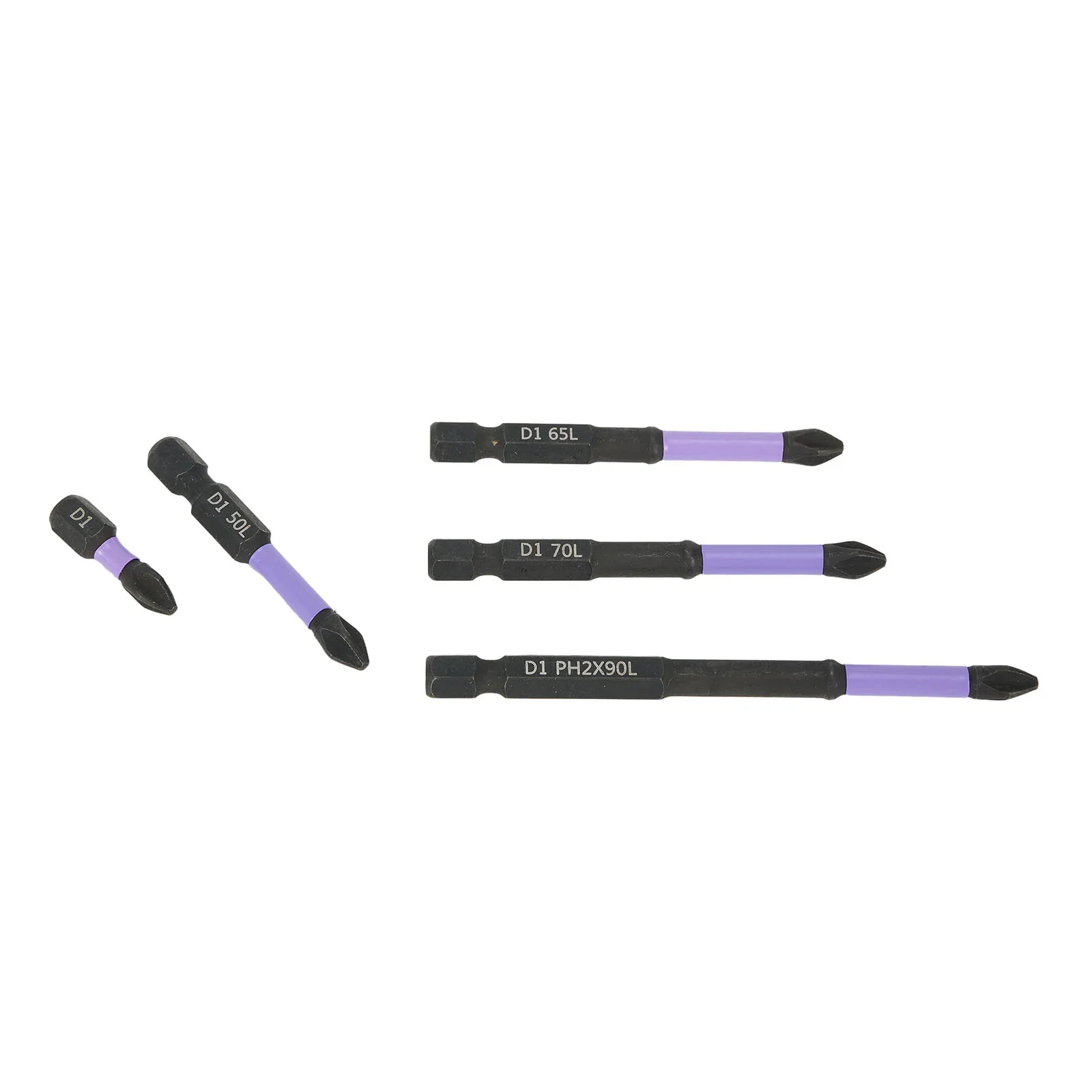 New Practical Batch Head Screwdriver 5PCS Non-slip 25/50/65/70/90mm Alloy Steel Black Drill Bit Equipment Magnetic PH2