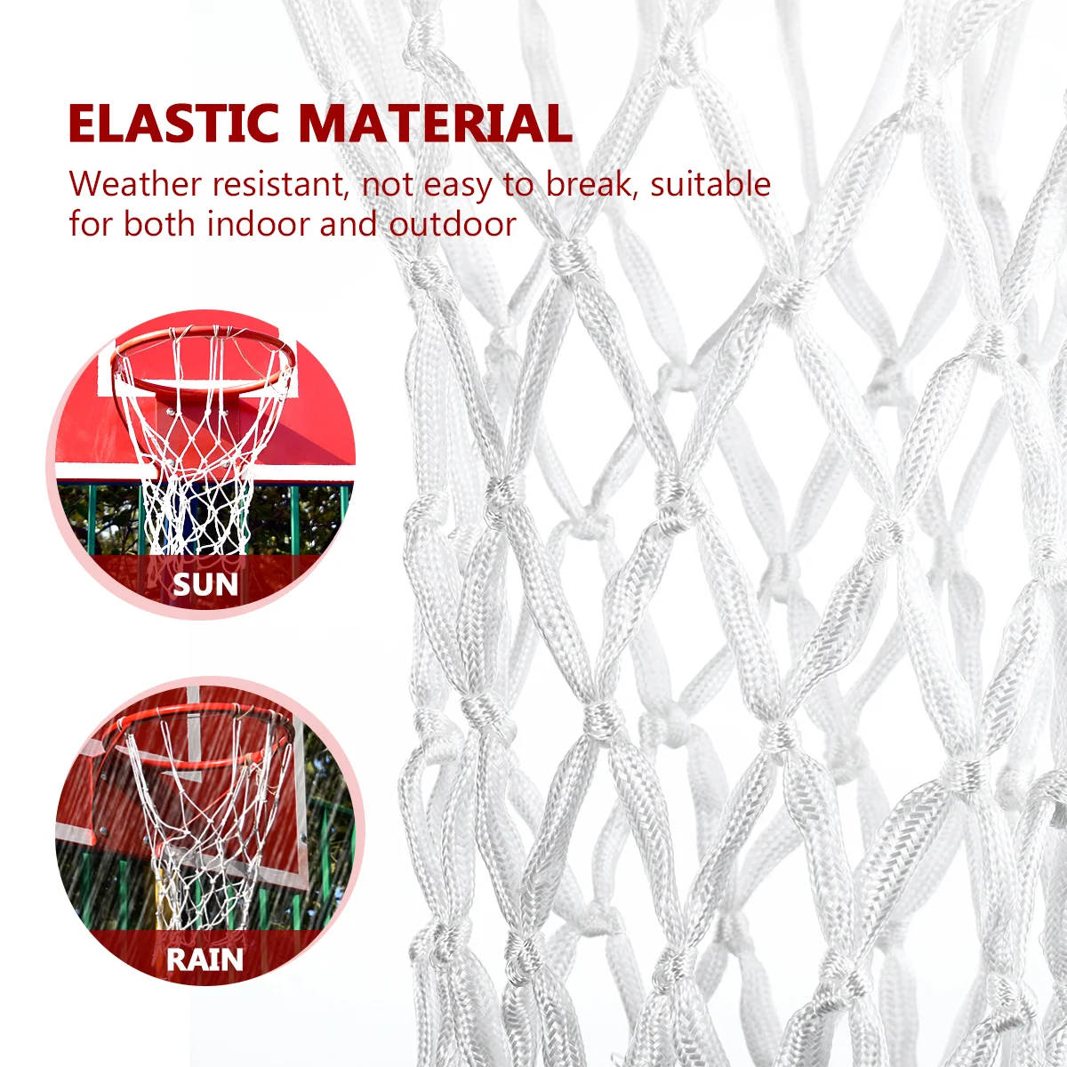 LIOOBO Red de baloncesto trenzada de nailon, Red de baloncesto profesional de tamaño Regular, red gruesa resistente para todo tipo de clima, 12