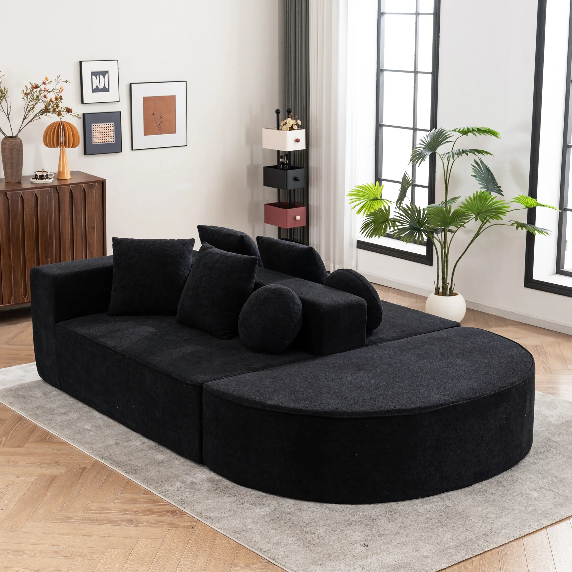 Pre-compressed boneless sofa, living room / bedroom with segmented cloud sofa, modern modular sofa, no assembly required
