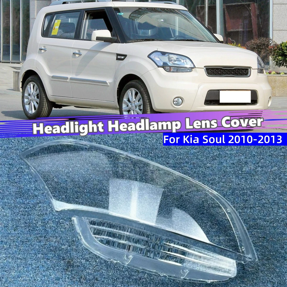 

For Kia Soul 2010 2011 2012 2013 Car Accessories Lampshade Head Lamp Cover Car Front Headlight Lens Cover Lights Shell