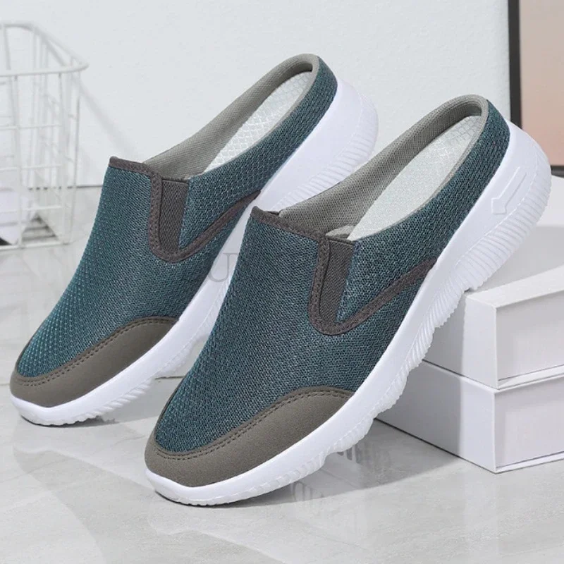 Women Slippers 2024 Spring New Fashion Casual Mesh Breathable Women Outdoor Wear Resistant Slip on Mules