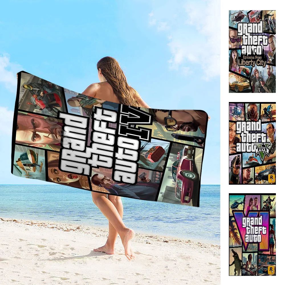 

GTA Game Grand Theft Auto Beach Towels Shower Towel Sauna Travel Spa Microfiber Quick Dry Gym Accessories Cute Room Decor