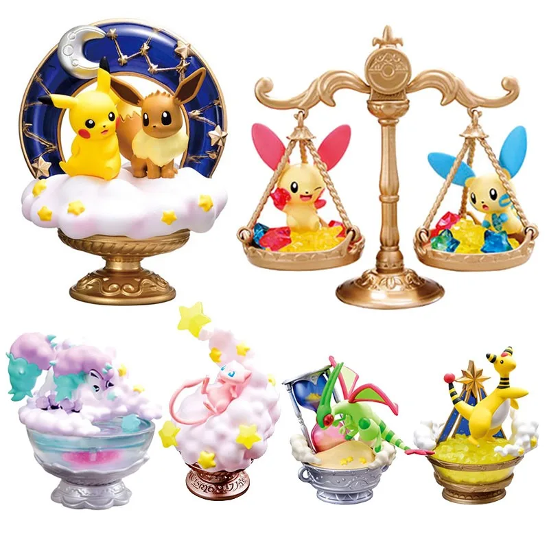 

Re-ment Pokemon Glittering Stars' Wishes Series Surprise Blind Box Pikachu Eevee Mew Anime Action Figure Set Desk Ornament Toy