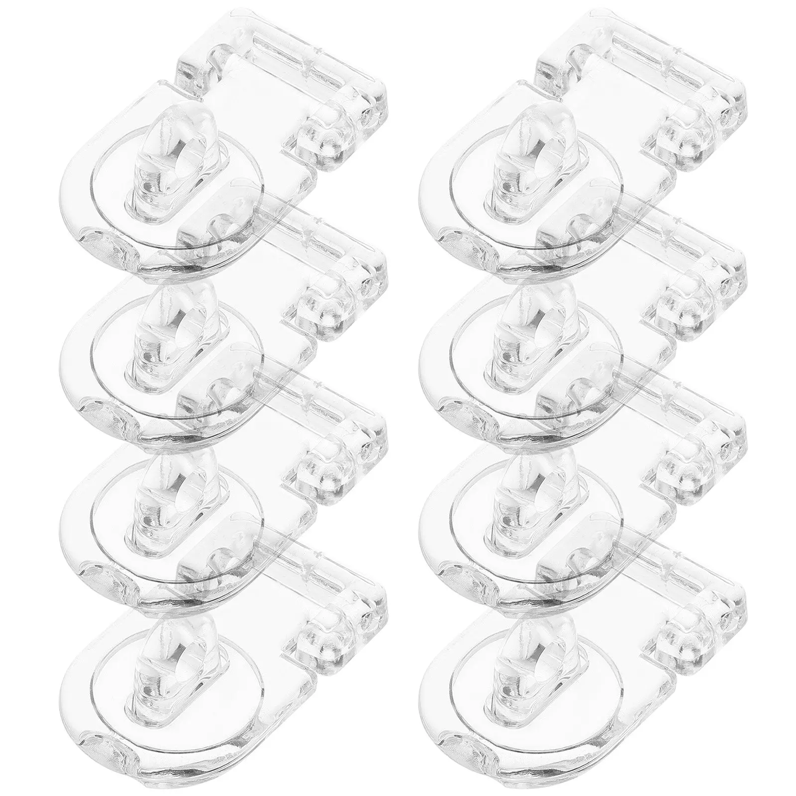10Sets Clear Acrylic Cabinet Lock Hasps Hinge Buckle Latch Flat Mount for Kitchen Office Drawer Box Storage Organization