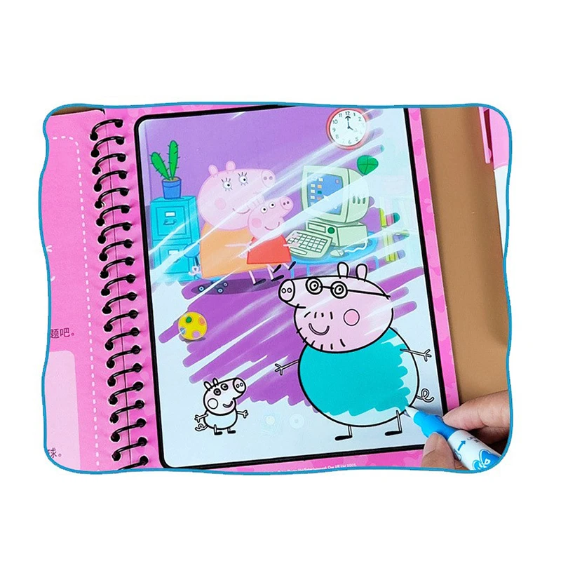 Peppa Pig – livre de peinture à l'aquarelle, développement de brainstorms pour bébé, Graffiti, bloc de croquis à l'eau, jouet pour enfants, cadeau d'anniversaire