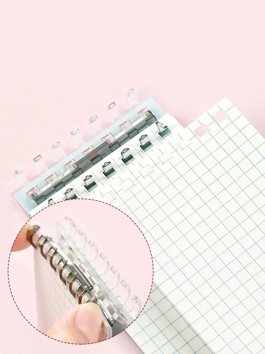 Japan KOKUYO Mini Loose-leaf Notebook A7 Coil Removable Student Portable Light Color Memo Management Plan Checkered Pocket Book