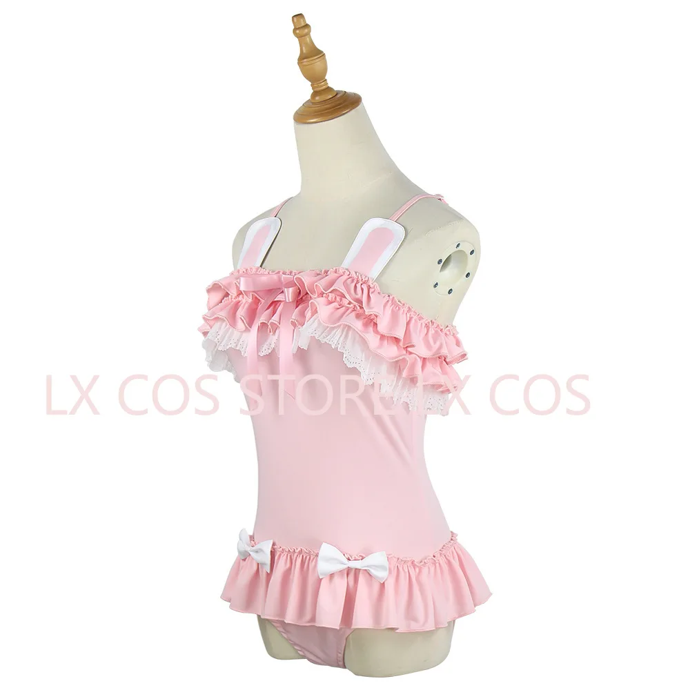 Anime Cos Swimsuit Cute Sexy Cosplay Costume Swimwear Women Cute black Cat Powder Rabbit Swimsuit Summer Clothes Custom Made