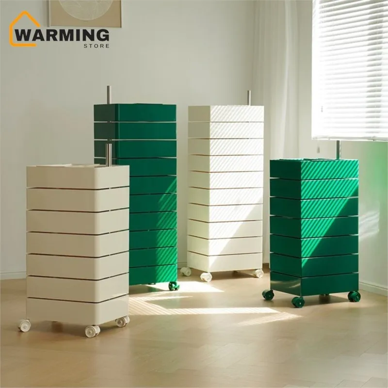 Warming Movable Bedside Table Rotating Storage Cabinet Ins Side Cabinet Nordic Storage Cabinet Cosmetics Storage Cabinet