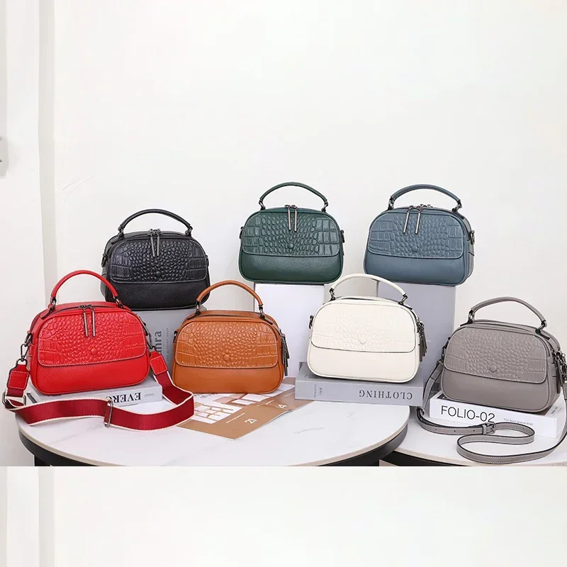 

Female Cow Genuine leather Crossbody Handbag Casual Women Bag Cowhide Fashion Vintage Shoulder Designer Luxury Bags for Ladies