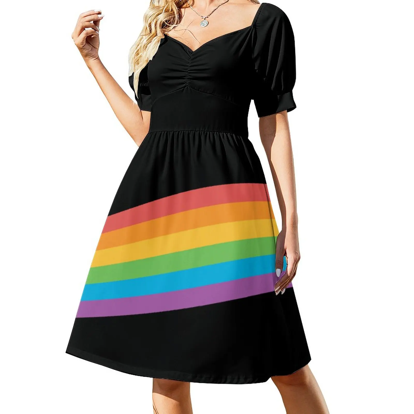 

Pride Month LGBTQ Rainbow Gay Pride Casual Dress Stylish Dresses Beach Dress Female V Neck Big Size Vestidos