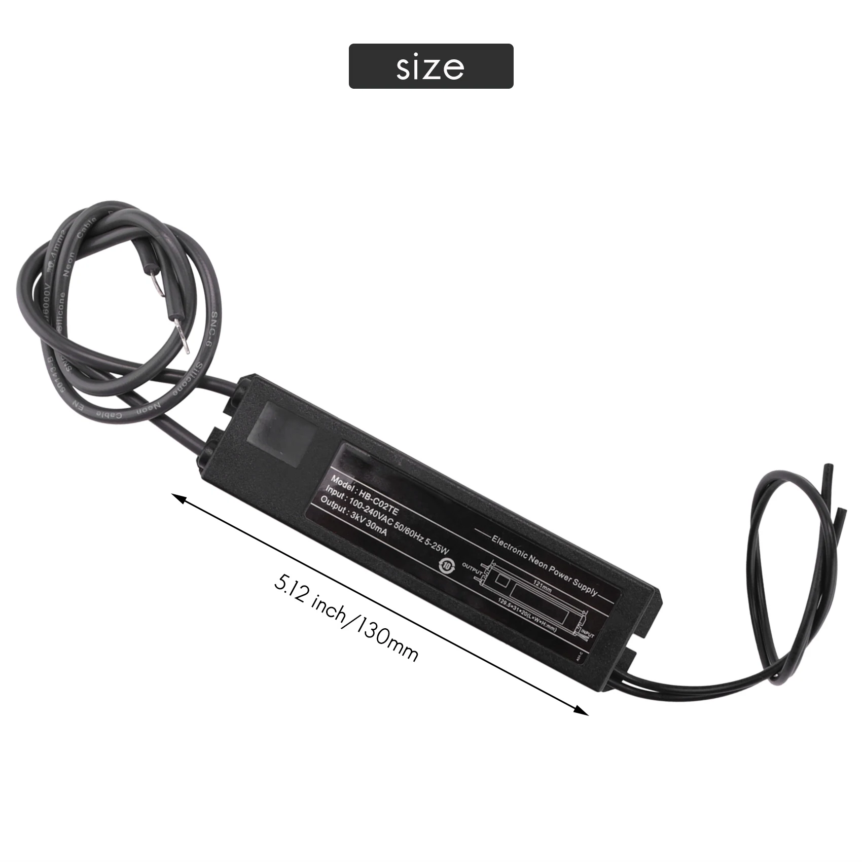 

AB47-Neon Light Sign Electronic Transformer Power Supply Hb-C02te 3Kv 30Ma 5-25W Fit For Any Sizes Of Glass Neon Light Sign