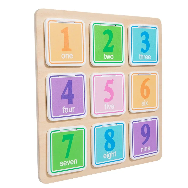 Number 1 To 9 Counting Puzzle Wooden Toy Montessori Children's Early Education Color Recognition 2-4 Year Old Baby Gift