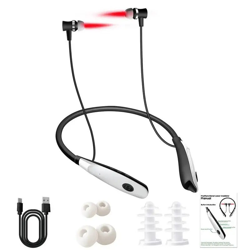 Red Light Device for Tinnitus Neck Suspending Irradiator Earplugs Tinnitus Equipment Ear Canal Irradiation Headphones