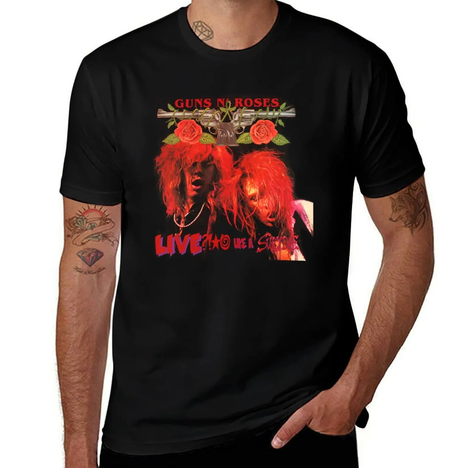 Gúns N Rósés Live Like A Suicide Album Cover T-Shirt tshirts personalised clothes t shirts men