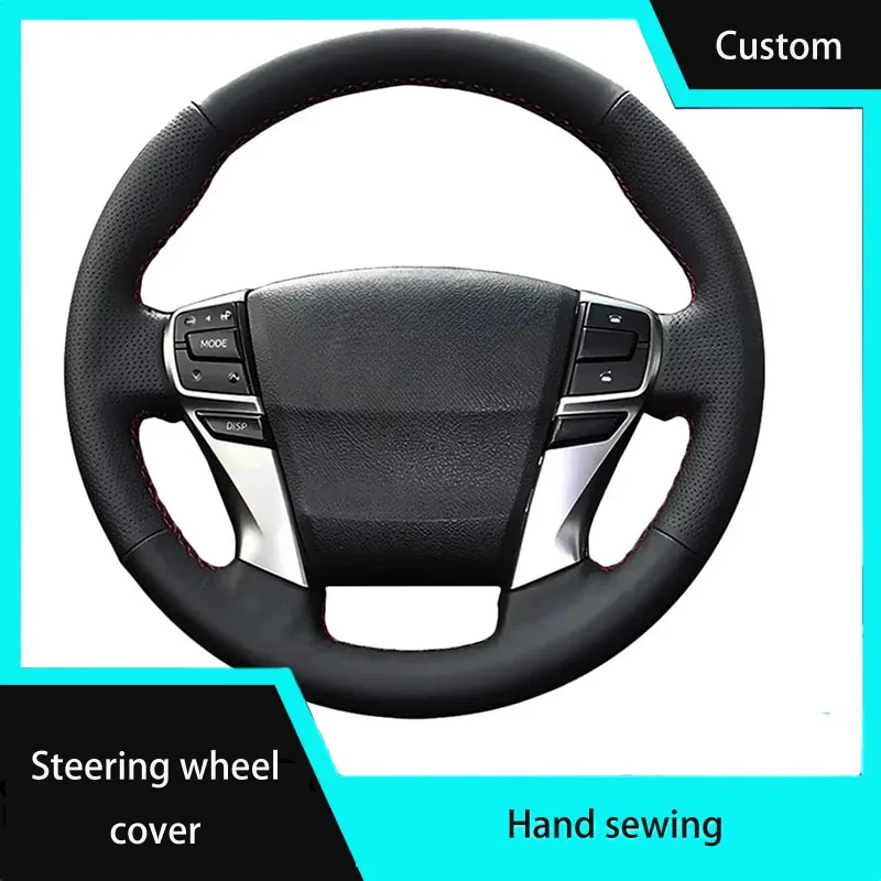 Custom Car Steering Wheel Cover Microfiber Leather For Toyota Mark X 2009-2019 Reiz 2009-2019 Hand-stitched Black Auto Interior