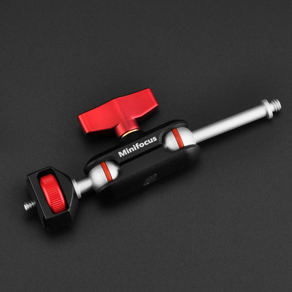 Mini brazo mágico con cabeza de bola Dual, trípode ajustable, brazo mágico con Monitor de campo de tornillo de 1/4 pulgadas, montaje para jaula de cámara, micrófono, luz LED