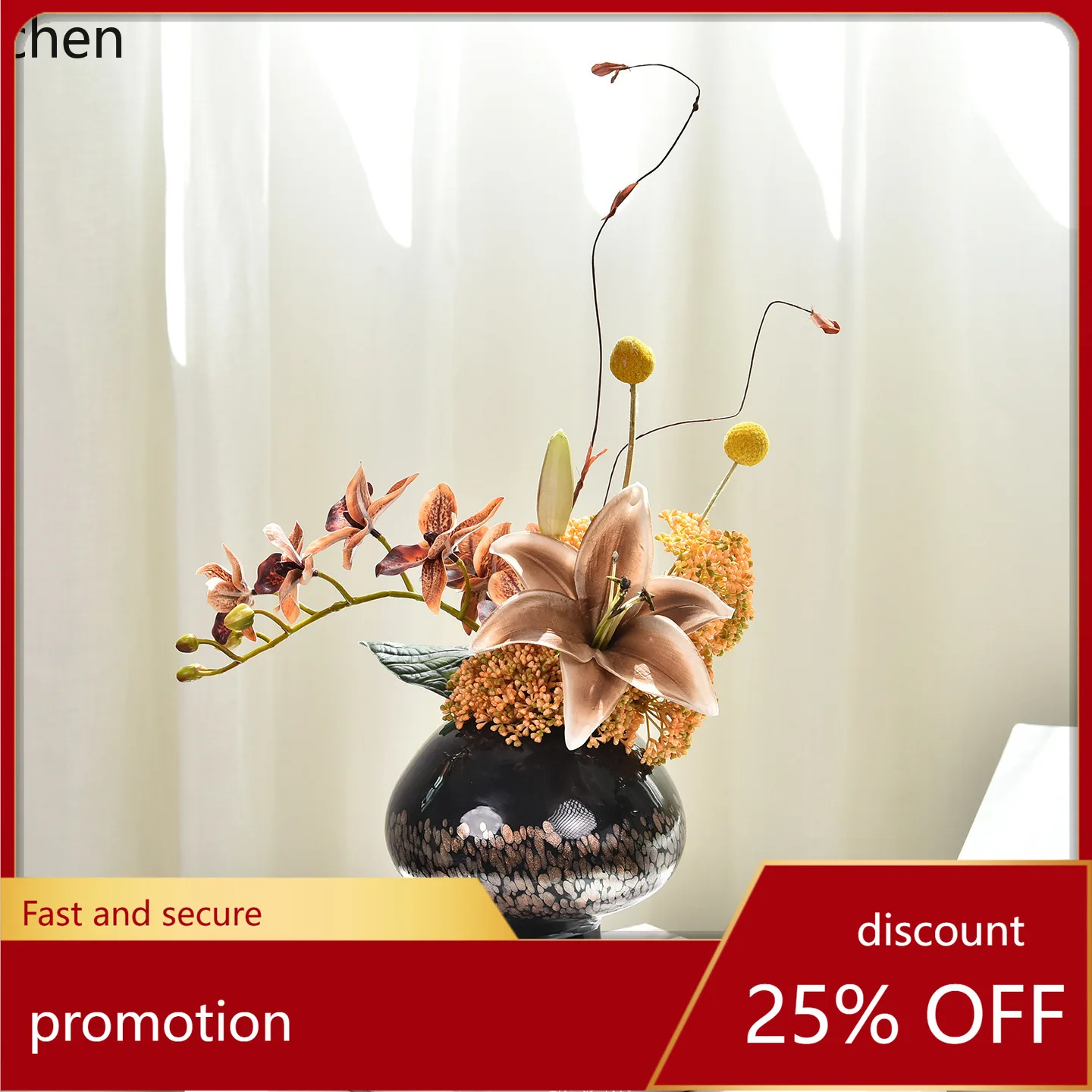 

Cz medieval modern chinoiserie glass marble artificial flower art home decoration ornaments classy sense b&b