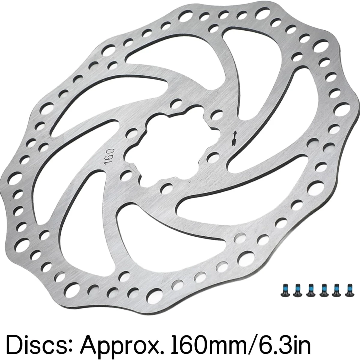 160 mm Fahrrad-Scheibenbremsscheibe mit 6 Schrauben (2 Stück), Edelstahl-Fahrradrotoren, passend für MTB, Rennrad und die meisten Fahrräder – Detail 13