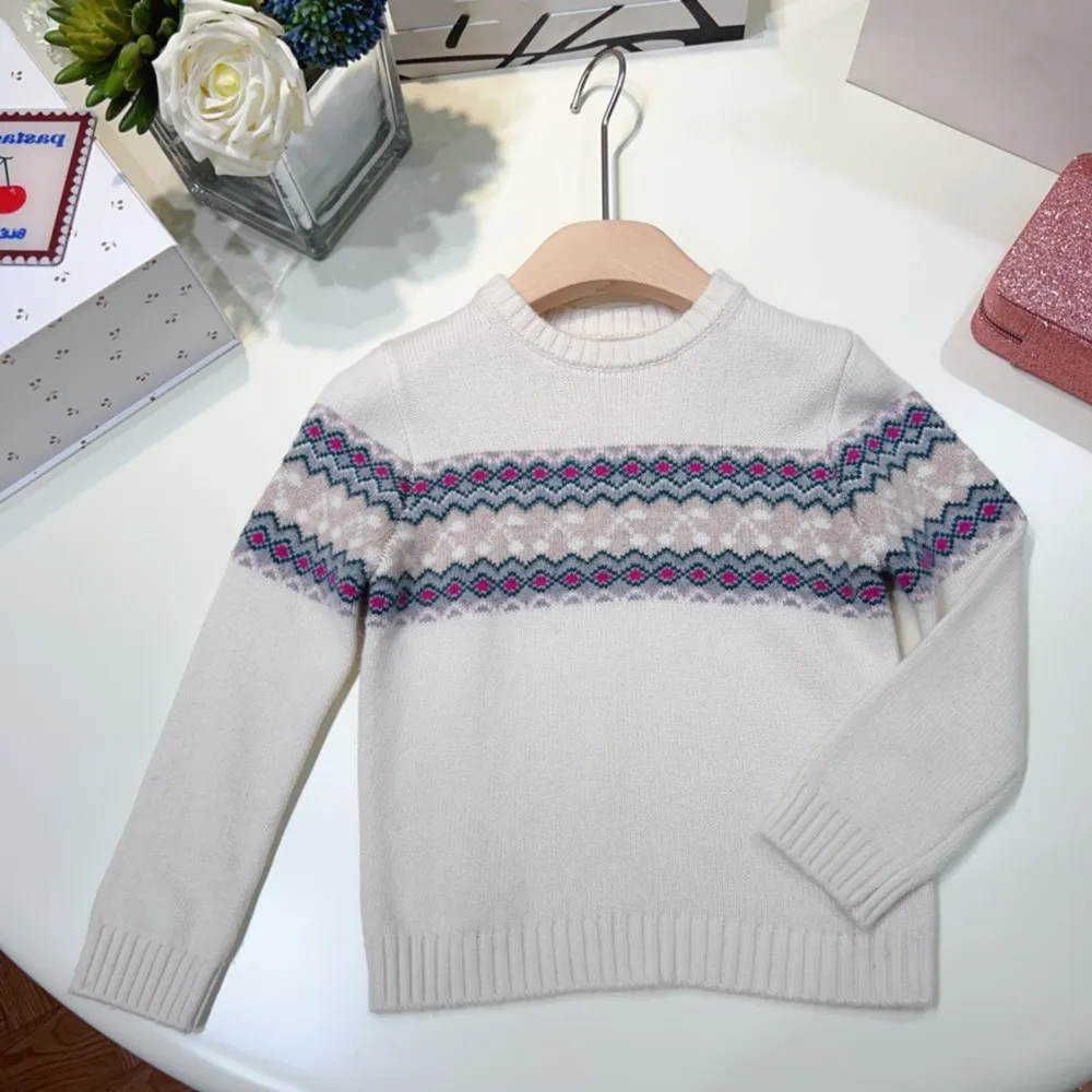 حجم 110 سنتيمتر طفل الفتيات ملابس الاطفال سترة طفل الفتيان الملابس الكرز منقوشة مخطط مطرزة سترة فتاة القمم