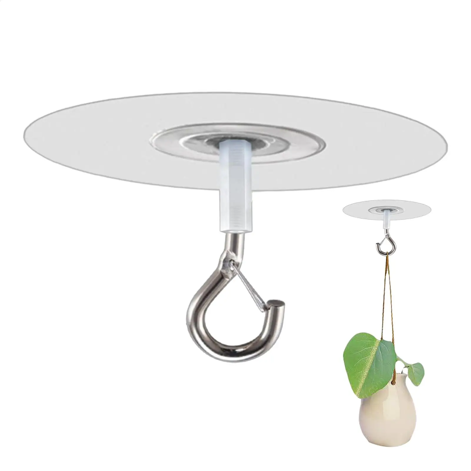 Strong Weight-Bearing Hooks Stick Ceiling Hooks Heavy Duty Versatile Hooks Home Storage Hooks for Wind Chimes Plants Lights