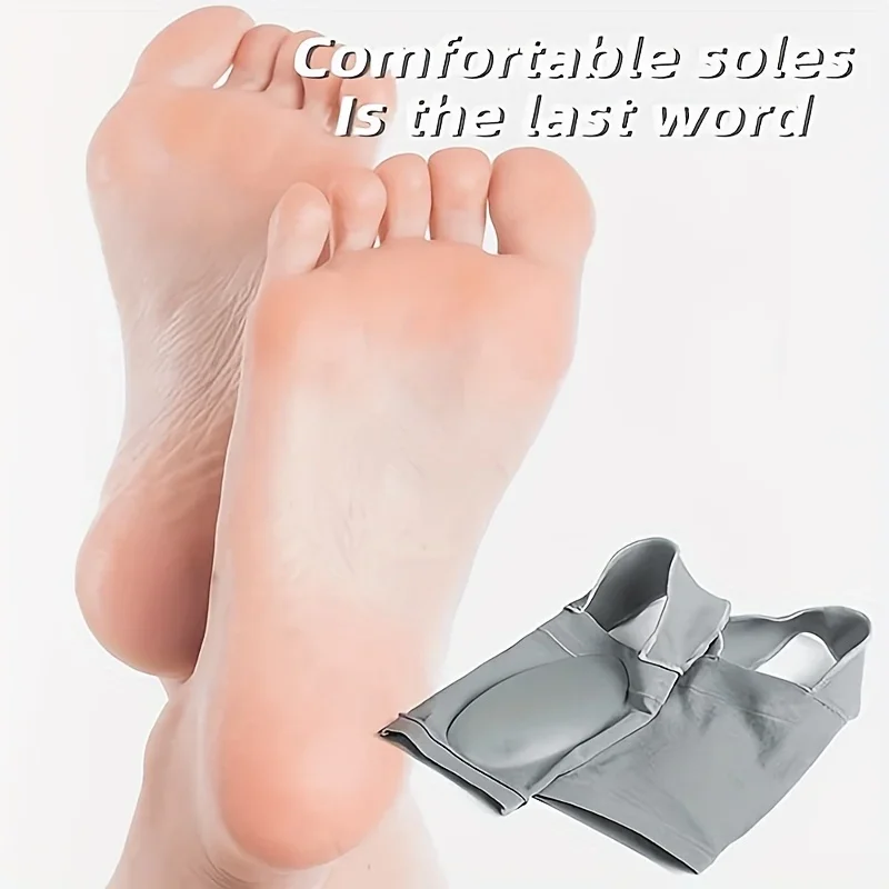 Um par de mangas de suporte de arco vegetal com almofadas de gel – suportes de compressão para homens e mulheres, aliviando a dor nos pés chatos