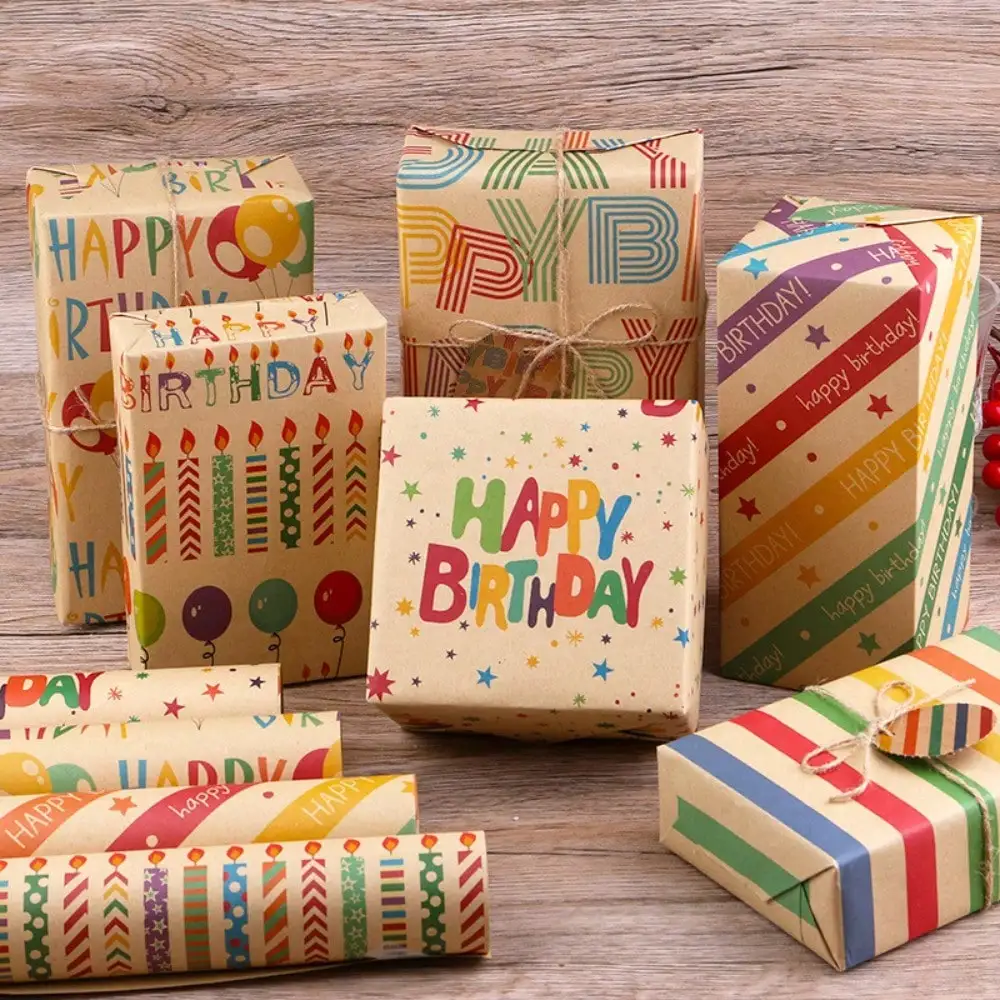 Geburtstags geschenk Geschenk papier Urlaub Geschenk papier Geschenk boxen Bücher Kraft papier Geschenk papier Küche Backwerk zeuge