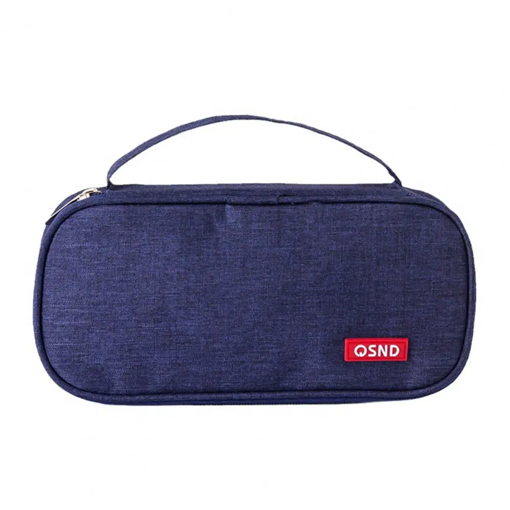 Étui à crayons portable Oxford Grill pour filles, double fermeture éclair, plusieurs compartiments, école, capacité