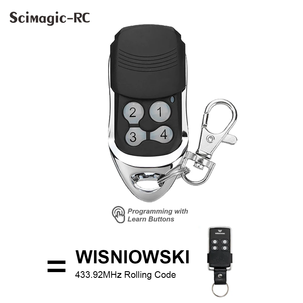 

WISNIOWSKI Remote Control 433MHz 4CH Rolling Code Gate Opener For Garage Door 433.92 Pilot WISNIOWSKI Command Controller Newest