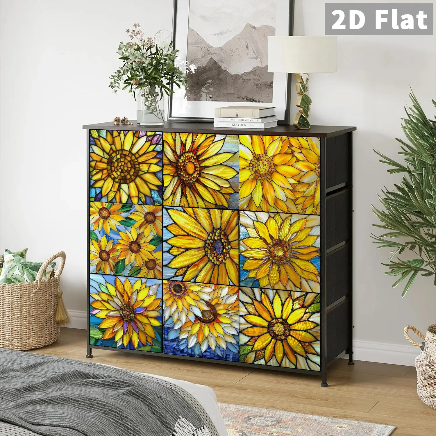 High definition floral pattern self-adhesive wall sticker that can be peeled off and glued for indoor wall decoration