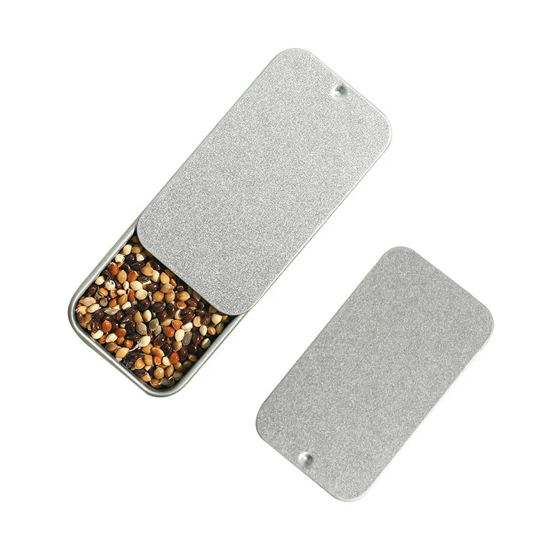 Rectangular Sliding Cover Push Pull Tin Box Candy Pills Aromatherapy Solid Ointment Drawer Type Small Iron Bird Training Tools