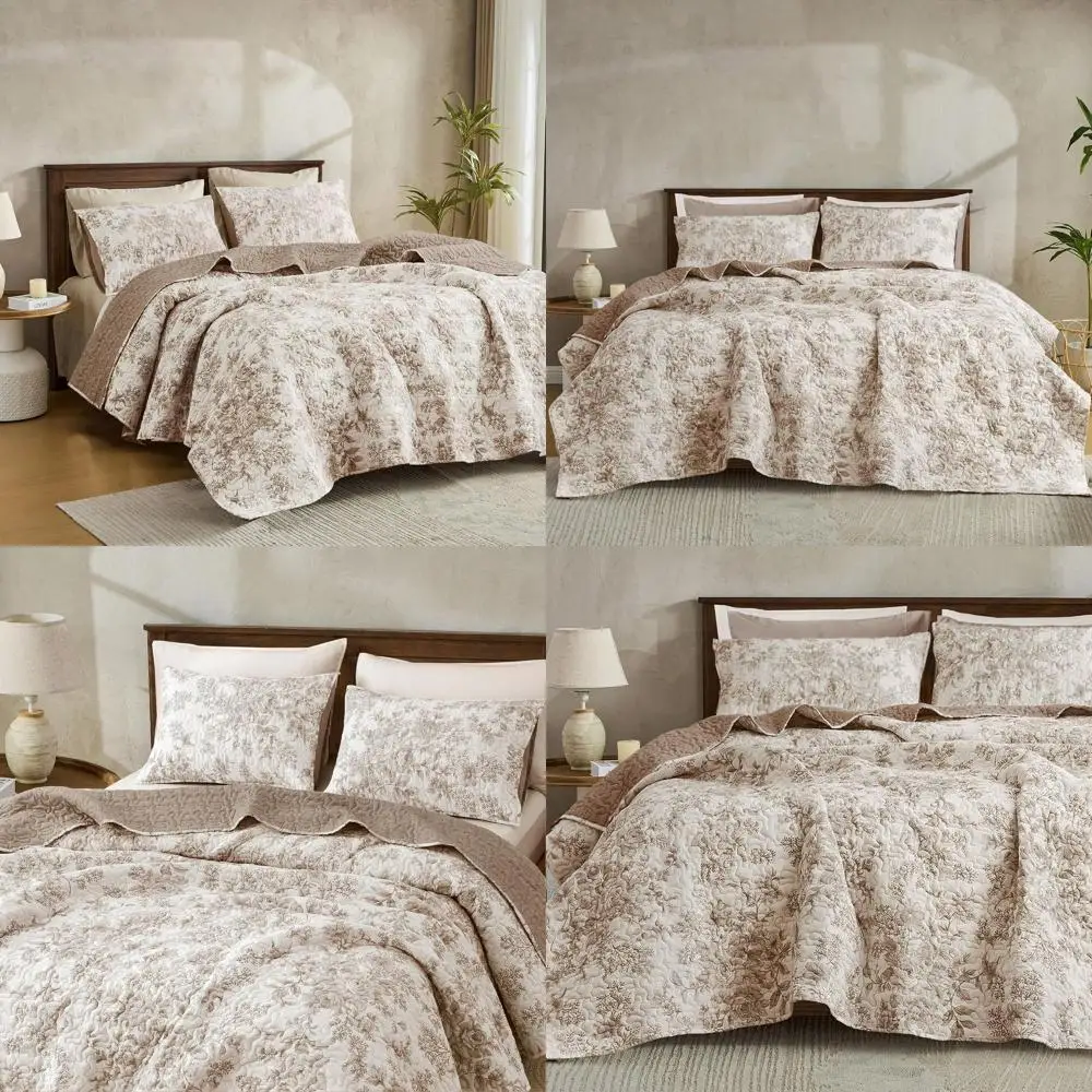 

Комплект постельного белья из хлопка с цветочным принтом королевского размера с подушками Шамс, легкое одеяло на все сезоны, стиль фермерского дома