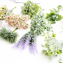DIY simulation leaf accessories artificial succulent green plant Christmas rattan circle home flower arrangement decoration