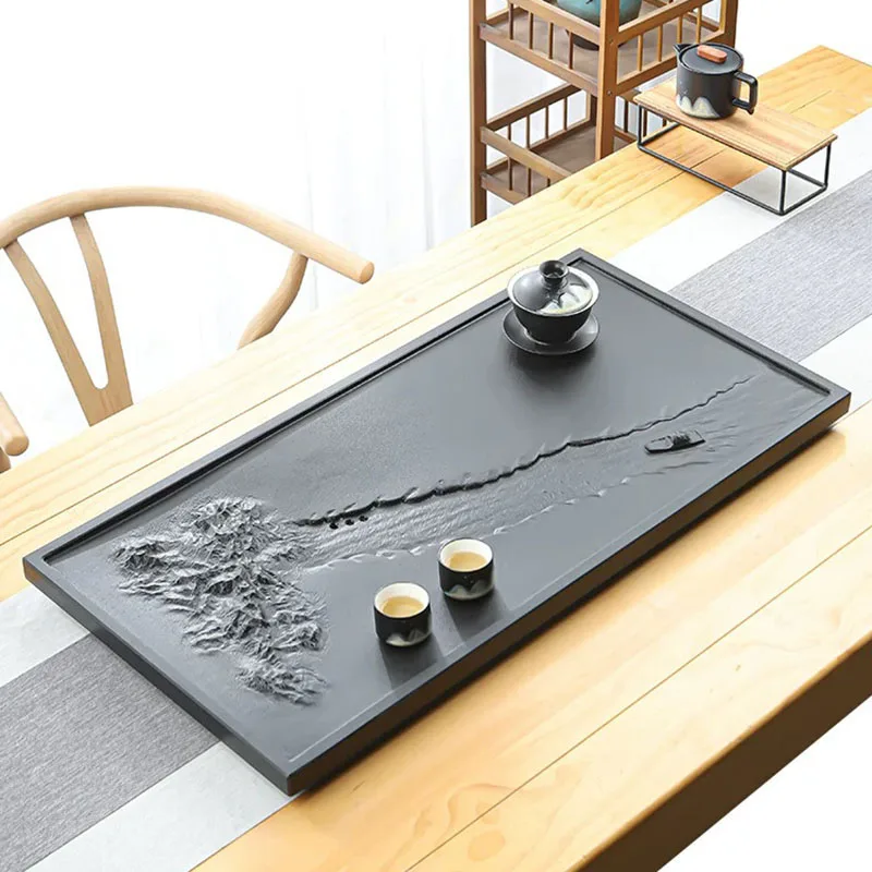 

Nordic Rectangle Tea Tray Office Serving Decorative Ceramic Ceremony Accessories Tea Tray Hospitality Desk Bandejas Teaware