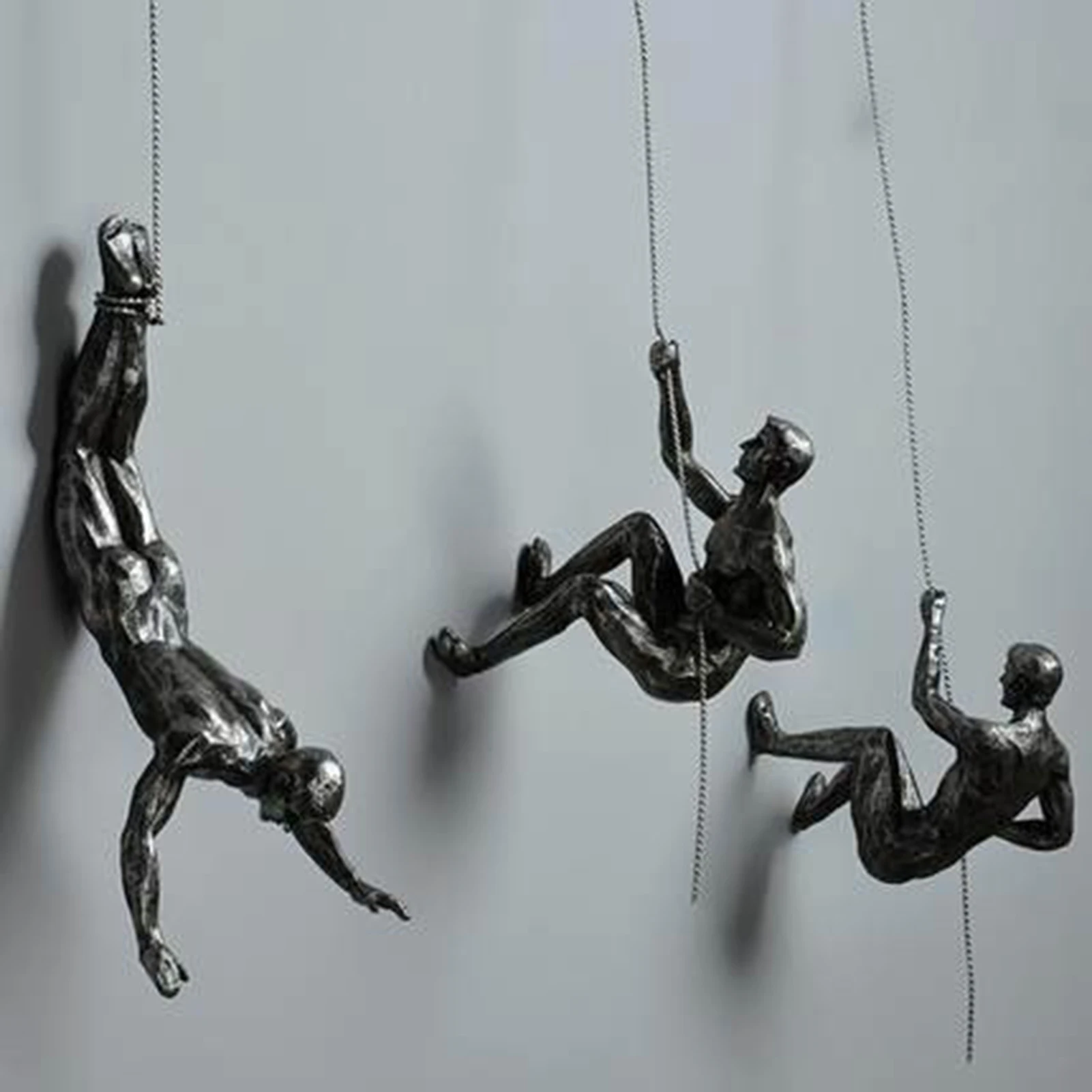 Creative Rock Climbing Man Figures 3D Unique Resin Wall Mounted Hang Climber Figure Unique Hand-finished Statue