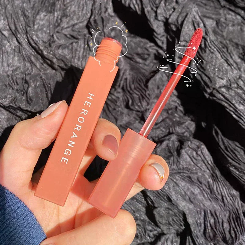 HERORANGE Velvet Matte Lip Gloss Glaze Waterproof Long-Lasting Liquid Lipsticks Tint Silky Texture Pigment Cosmetics