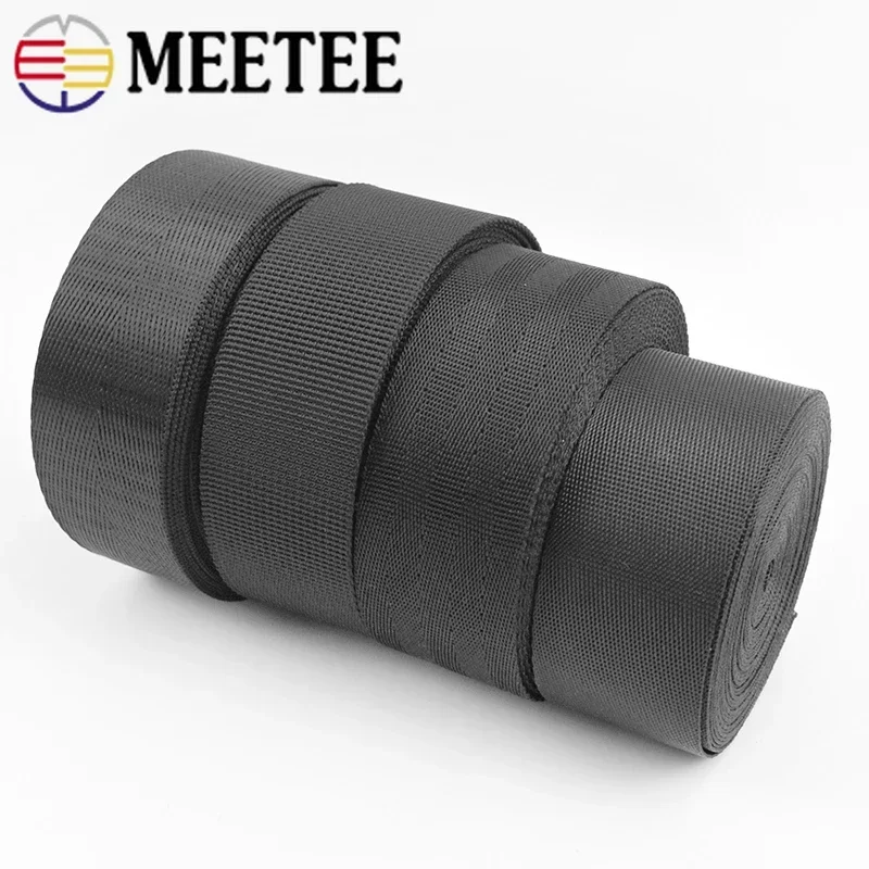 Meetee 5M 20/25/32/38/50mm Nylon Webbing Tape Bag Strap Seat Safety Belt Band DIY Backpack Clothes Binding Sewing Accessories