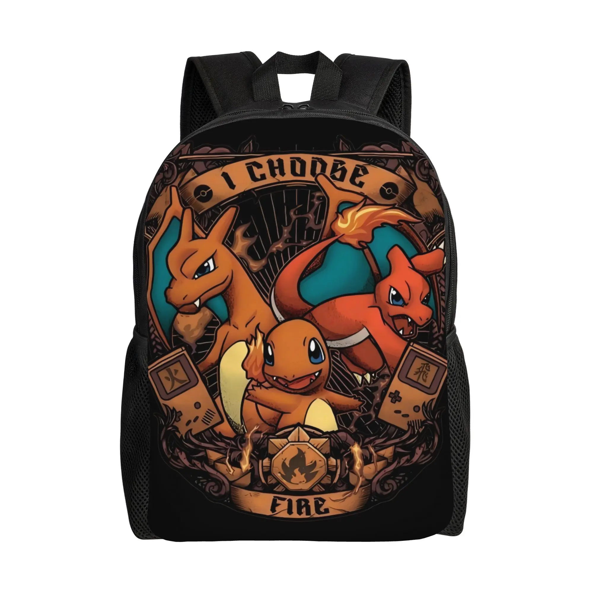 

Back to school season Solid Charmander Storage Bag Pokemon Couple Handbag Backpack