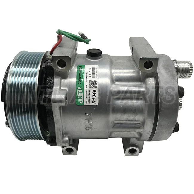 

auto air ac compressor for 7h15 8PK 12V back mount size #8 #10 thin back auto compressor