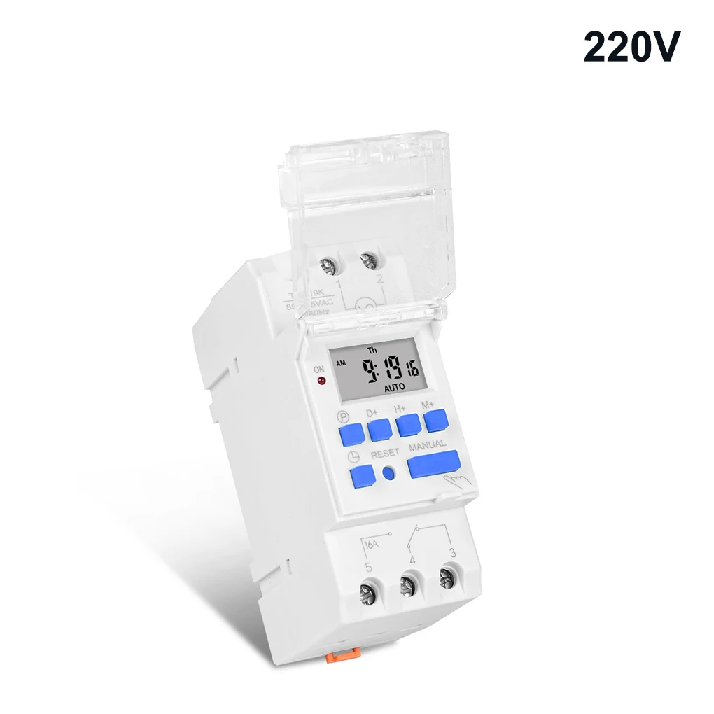 Time Switch Weekly LCD Relay Timer Adjustable Countdown Battery Operated Clock Gardening Water Heater Type 2 220V