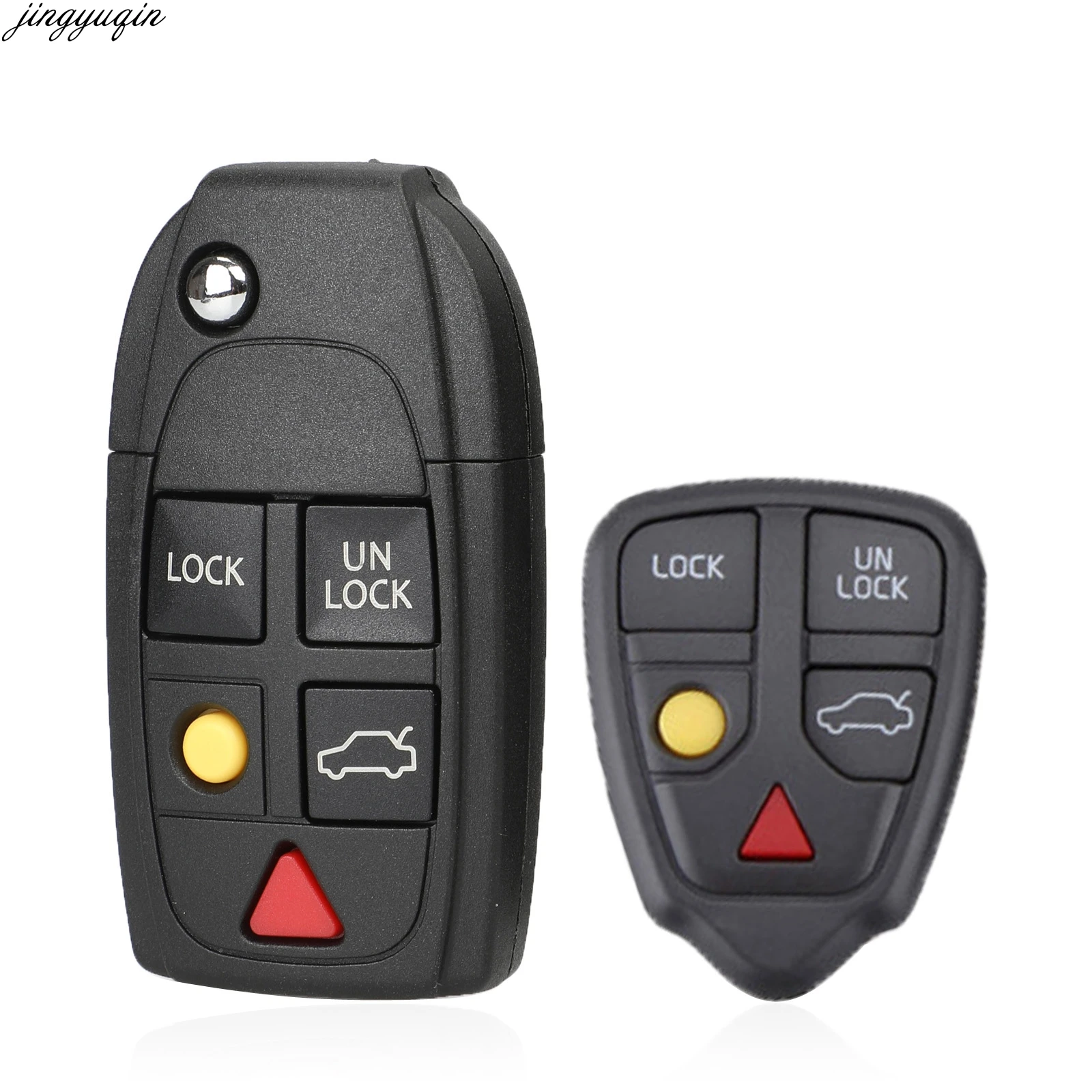 

Jingyuqin 5 Buttons Flip Folding Remote Key Shell For Volvo XC70 XC90 V50 V70 S60 S80 C30 New Car Key Case Replacement Fob