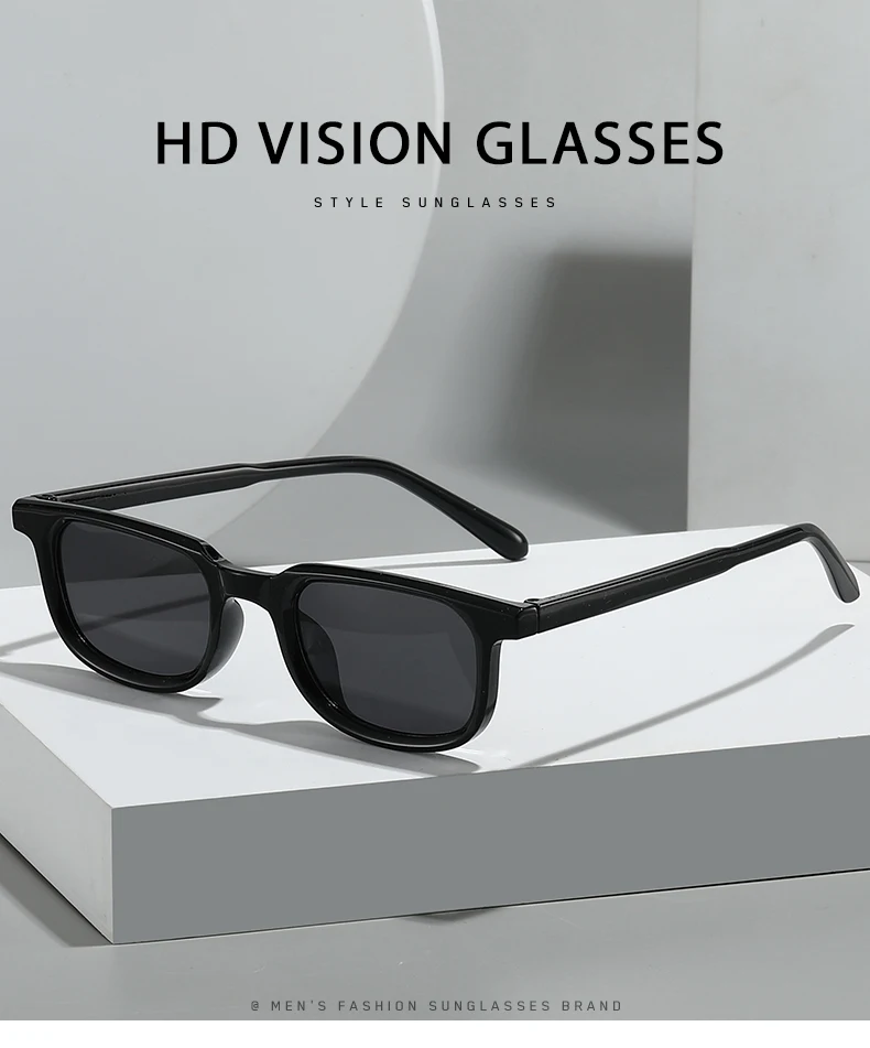 Damen Retro Vintage Bunte Kleine Quadratische Sonnenbrille mit Farbblockierung für Outdoor-Aktivitäten und Herren-Sonnenbrillen – Detail 1