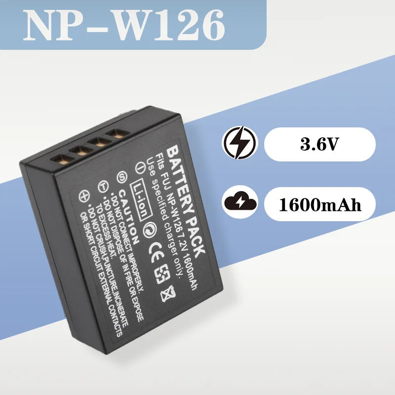 

NP-W126 Battery 7.2V 1600mAh Replacement for Fuji X-T2 X-T3 X-Pro2 Digital Camera Lithium Battery
