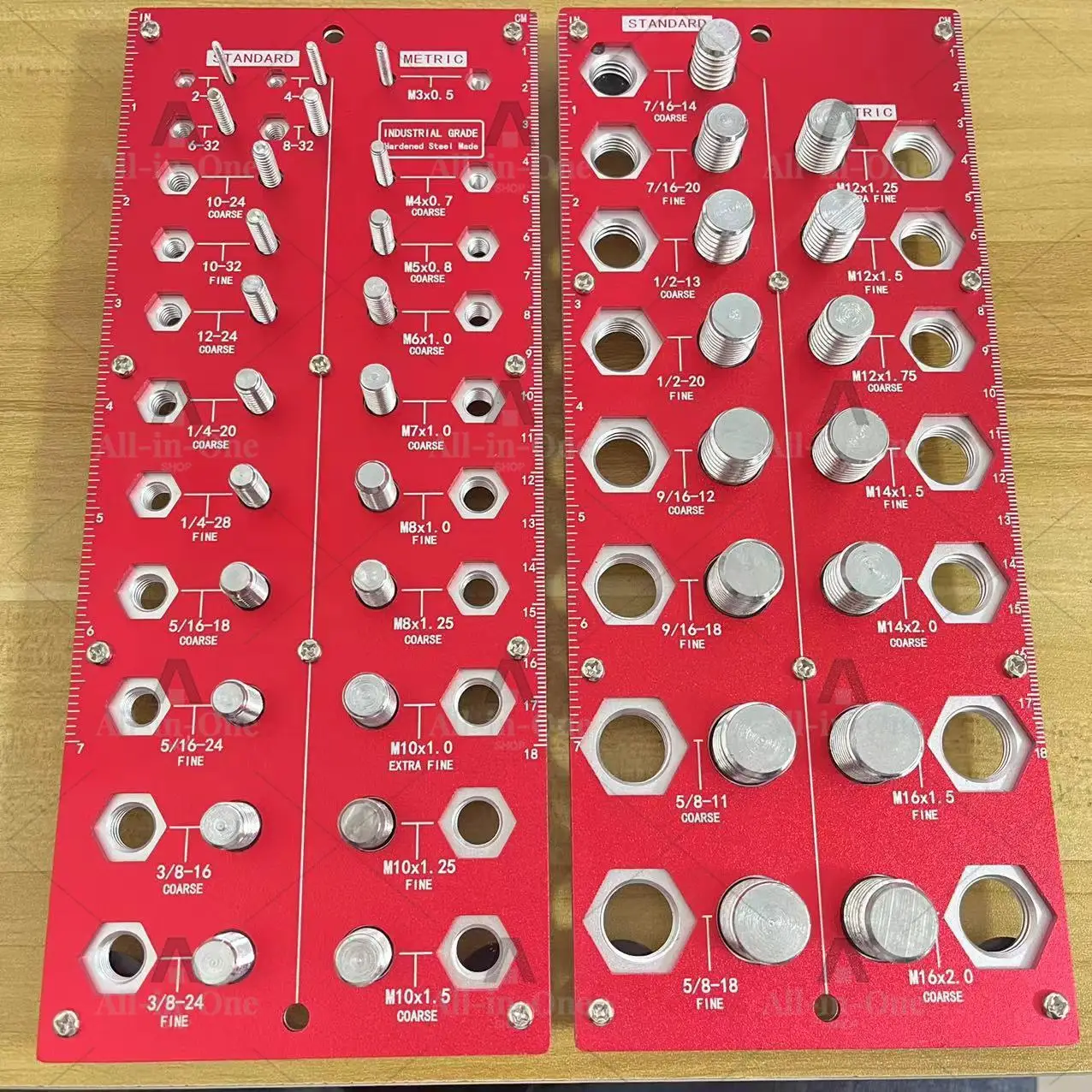 6 sets of young master gauge 38-Hole screw gauge, blue 2-in-1, screw measuring gauge