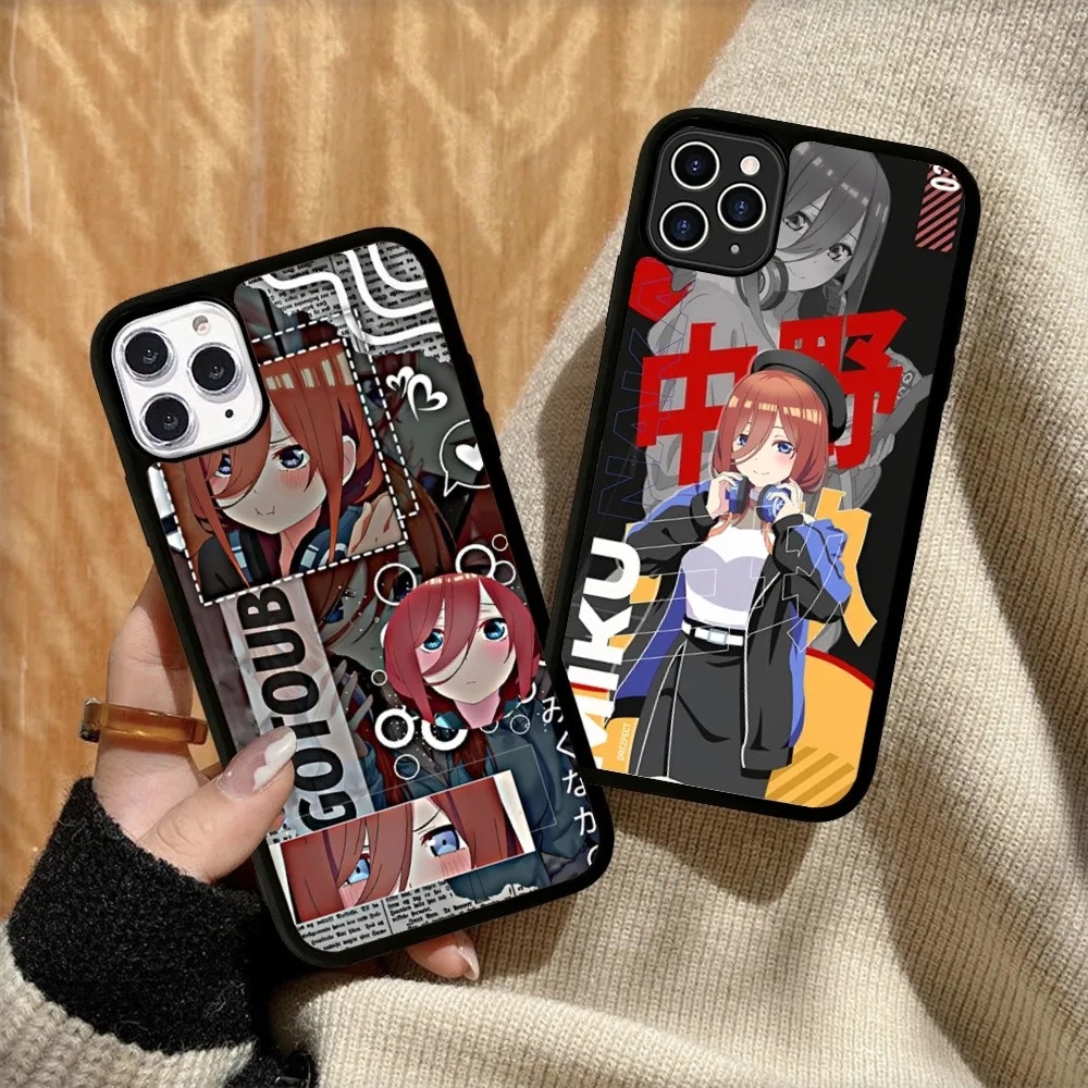 Nakano Miku Anime Phone Case Silicone PC+TPU For For IPhone 11 12 13 14 15 16 Plus Pro Max Cover