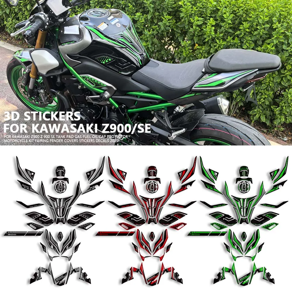 

Motorcycle For kawasaki Z900 Z900SE Tank Pad Gas Fuel Oil Cap Protector Kit Fairing Fender Covers Stickers Decals z 900 se 2025-