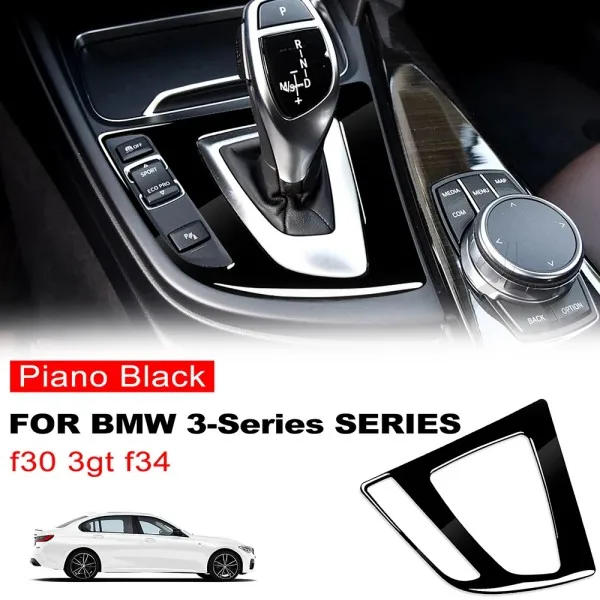 Piano Black Gear Shift Panel Cover for BMW F30 F34 3 Series 2013-2017 Center Console Trim Interior Sticker LHD Accessories