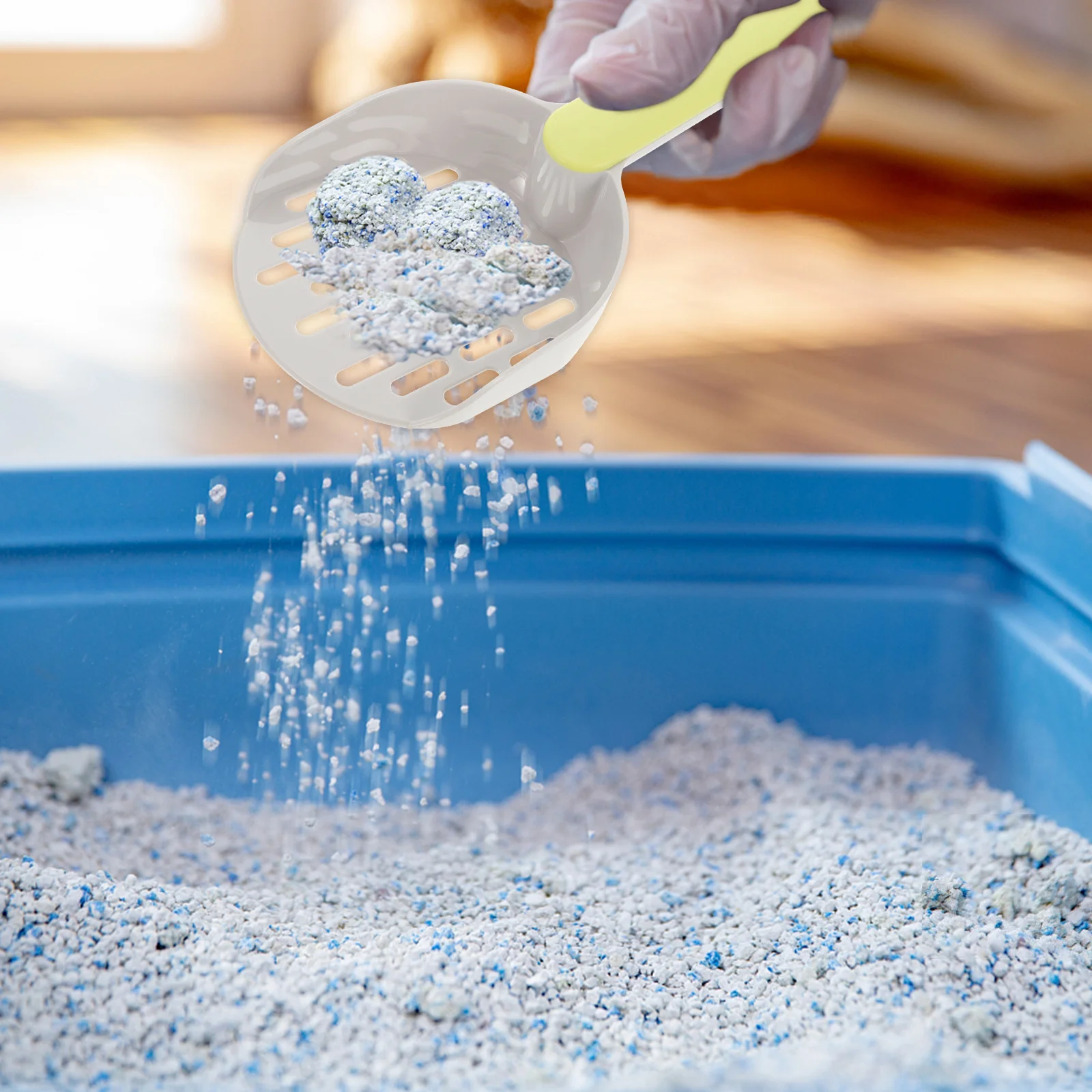 

1Set Cat Litter Scoop Ergonomic Handle Wide Mouth Design Durable ABS Pet Litter Cleanup Tool Holder for Small to Large Cats